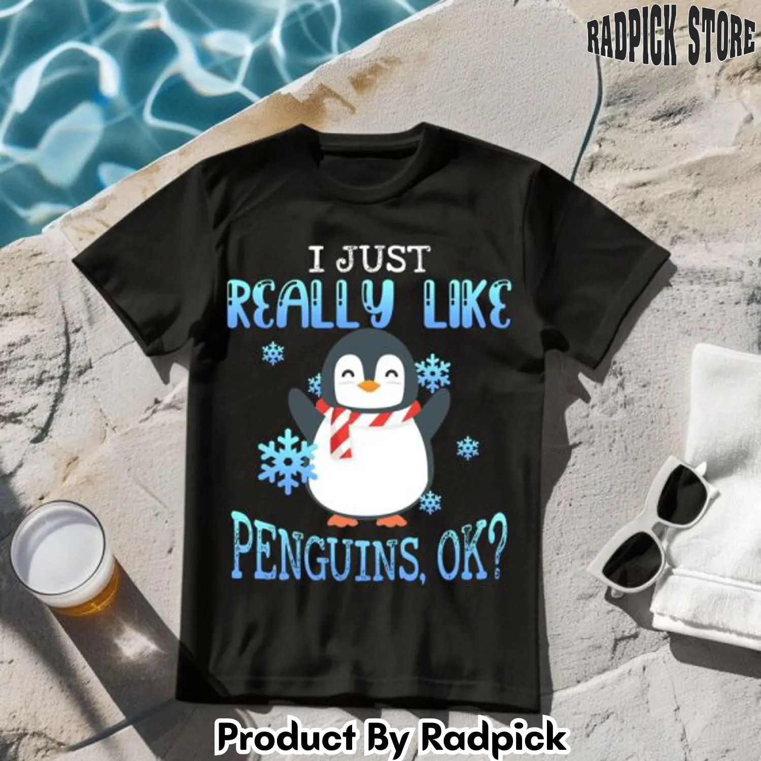 I just really like penguins ice rink snow tshirt rp2617517